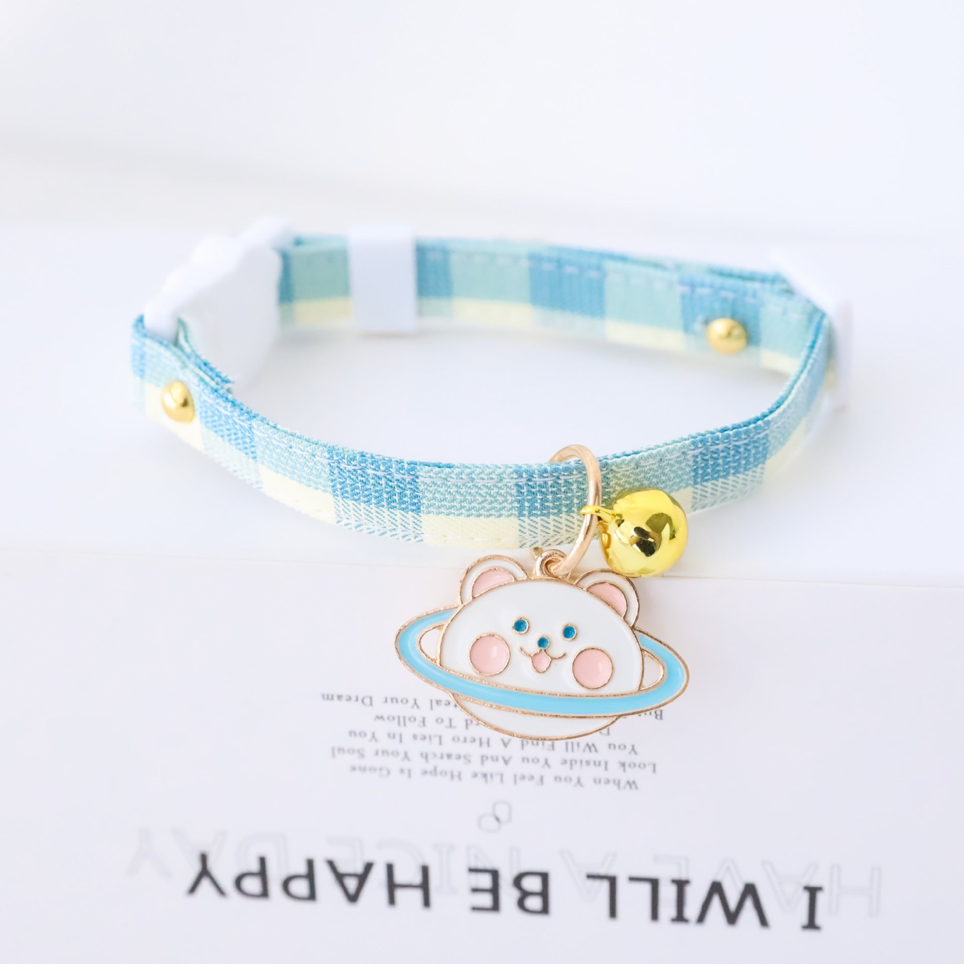 KFX-3033149 Fashionable Safety Pet Collar with Bell for Dogs and Cats - Adjustable Polyester Design