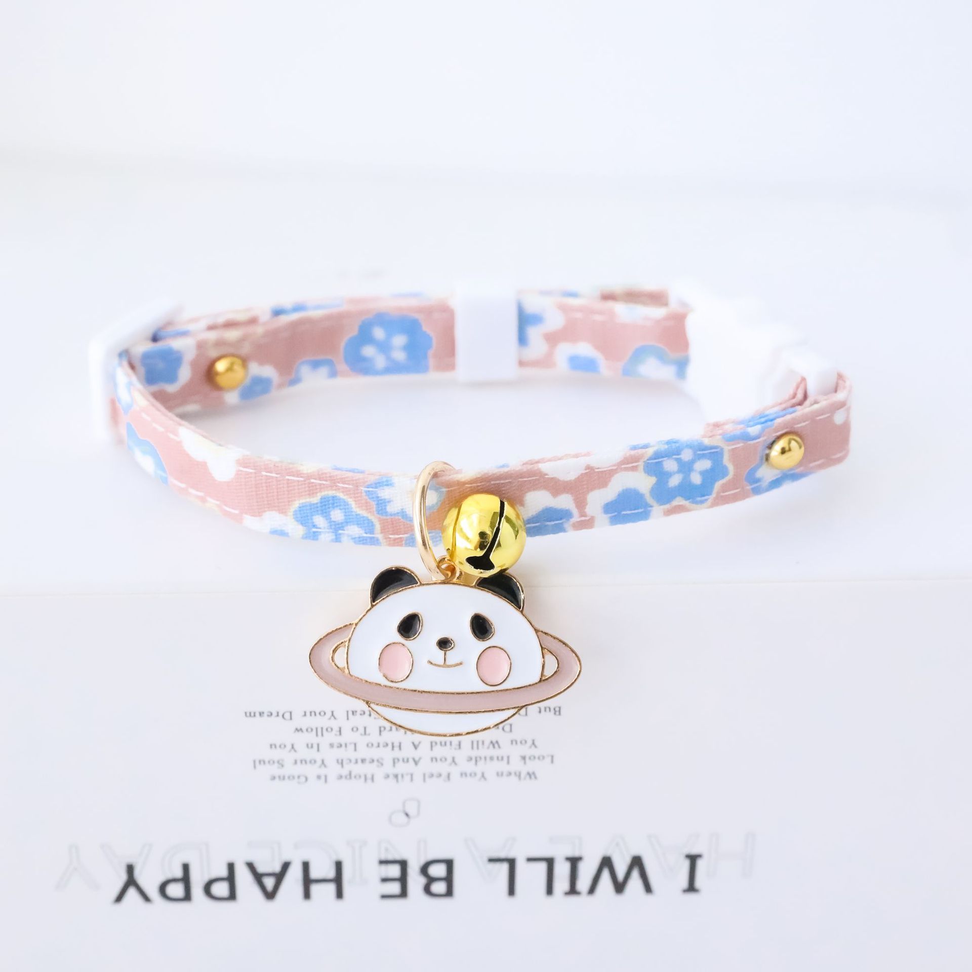 KFX-3033149 Fashionable Safety Pet Collar with Bell for Dogs and Cats - Adjustable Polyester Design