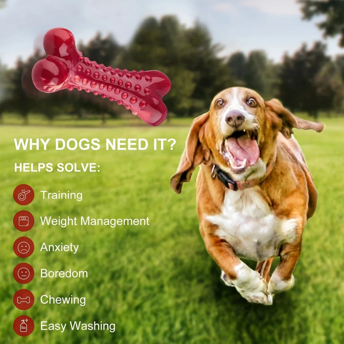 KFX-3034429 Durable Natural Rubber Chew Toy for Aggressive Dogs - Ideal for Heavy Chewing