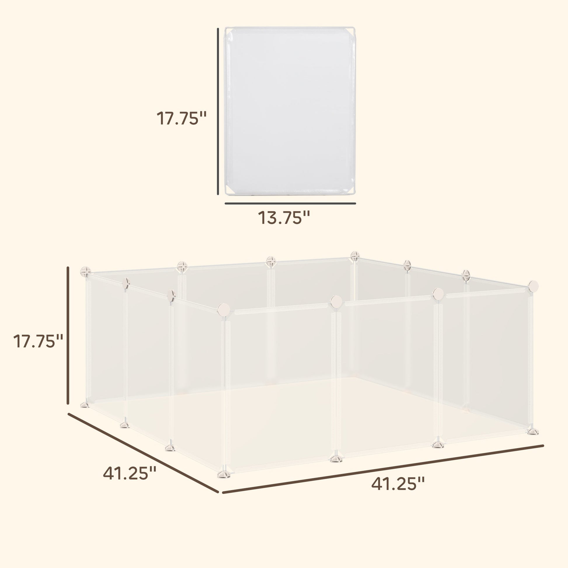 KFX-3034813 PawHut Adjustable Pet Playpen with Door for Small Animals, Multiple Configurations, Easy Assembly