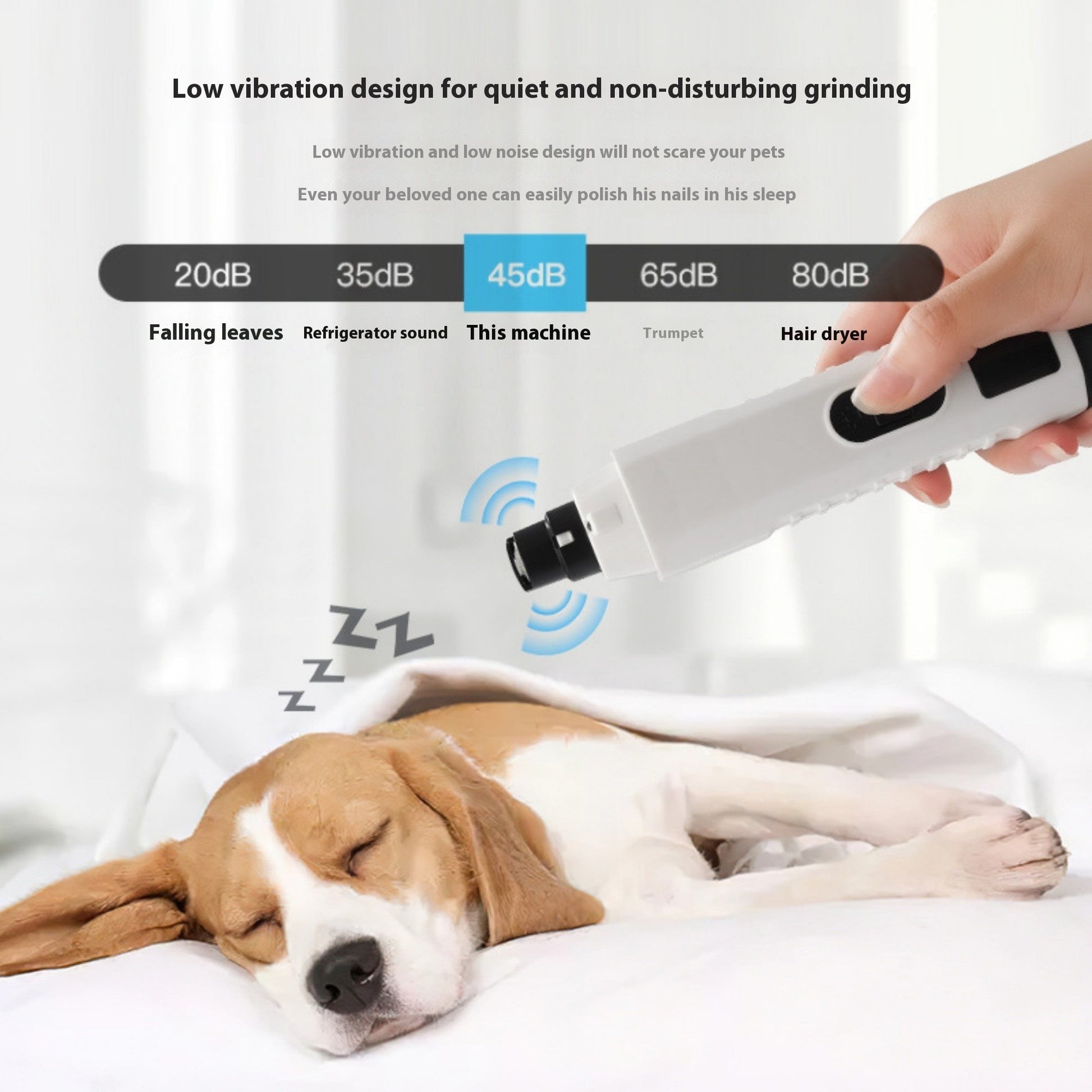 KFX-3034941 High-Power LED Dual Light Pet Nail Polish Remover with Diamond Sand Grinding Head