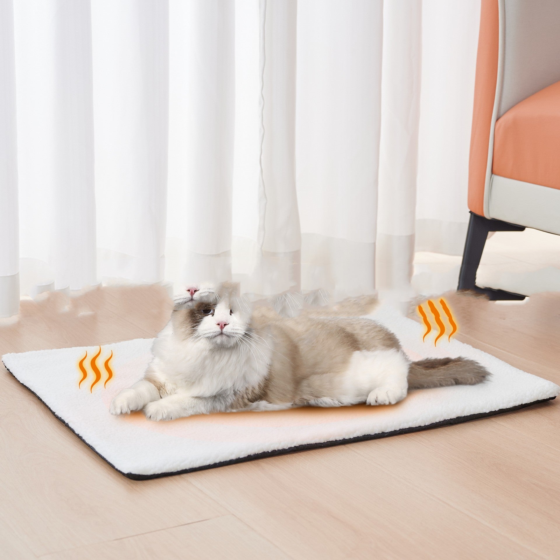 KFX-3035197 Self-Heating Pet Bed Blanket in Dark Gray, Beige, or Milky White - Soft Berber Fleece, Available in Two Sizes