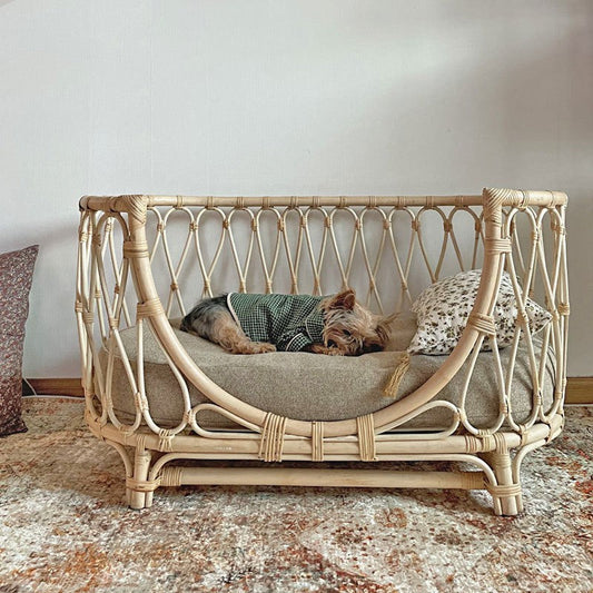 KFX-3035581 Handmade Rattan Woven Pet Bed Sofa for Small and Large Dogs