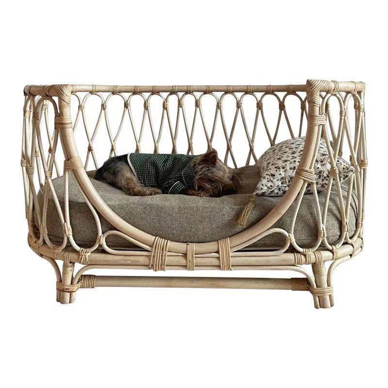 KFX-3035581 Handmade Rattan Woven Pet Bed Sofa for Small and Large Dogs