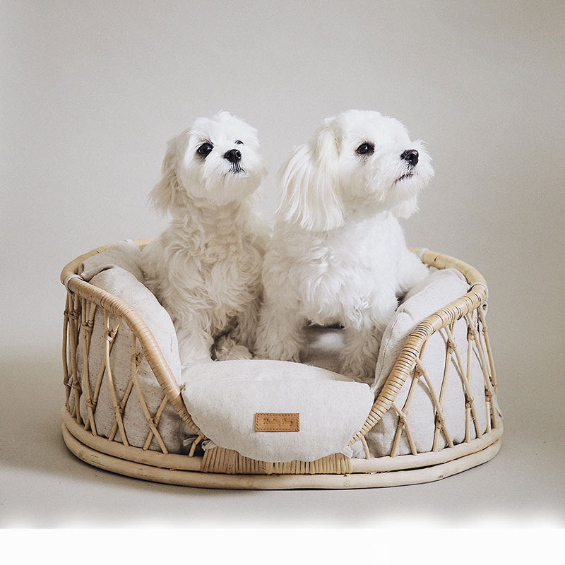 KFX-3035581 Handmade Rattan Woven Pet Bed Sofa for Small and Large Dogs