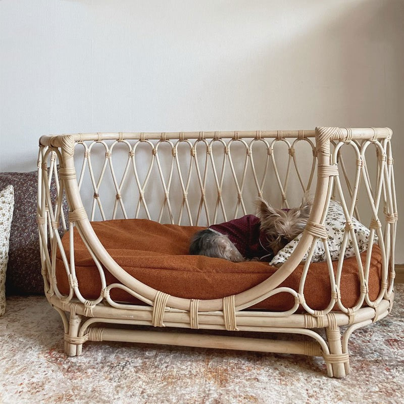 KFX-3035581 Handmade Rattan Woven Pet Bed Sofa for Small and Large Dogs