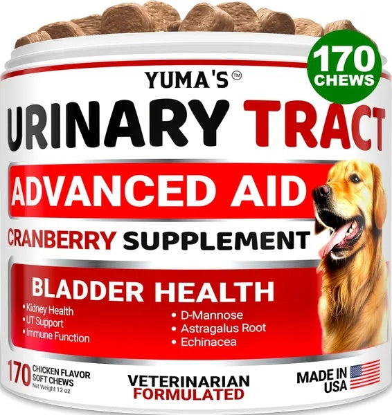 KFX-3042749 Cranberry Chews for Dogs - Natural UTI Support & Bladder Health - 170 Treats