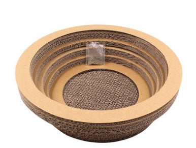 KFX-3042877 S-Shaped Cat Scratcher and Lounger with Catnip - Durable Corrugated Paper Mat for Healthy Claw Maintenance and Stress Relief