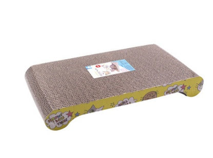 KFX-3042877 S-Shaped Cat Scratcher and Lounger with Catnip - Durable Corrugated Paper Mat for Healthy Claw Maintenance and Stress Relief