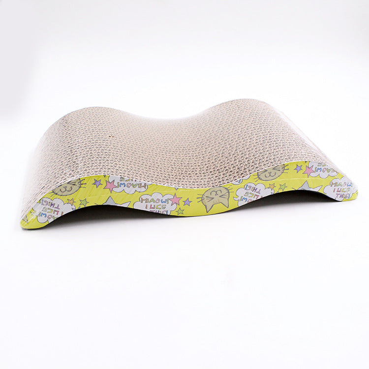 KFX-3042877 S-Shaped Cat Scratcher and Lounger with Catnip - Durable Corrugated Paper Mat for Healthy Claw Maintenance and Stress Relief