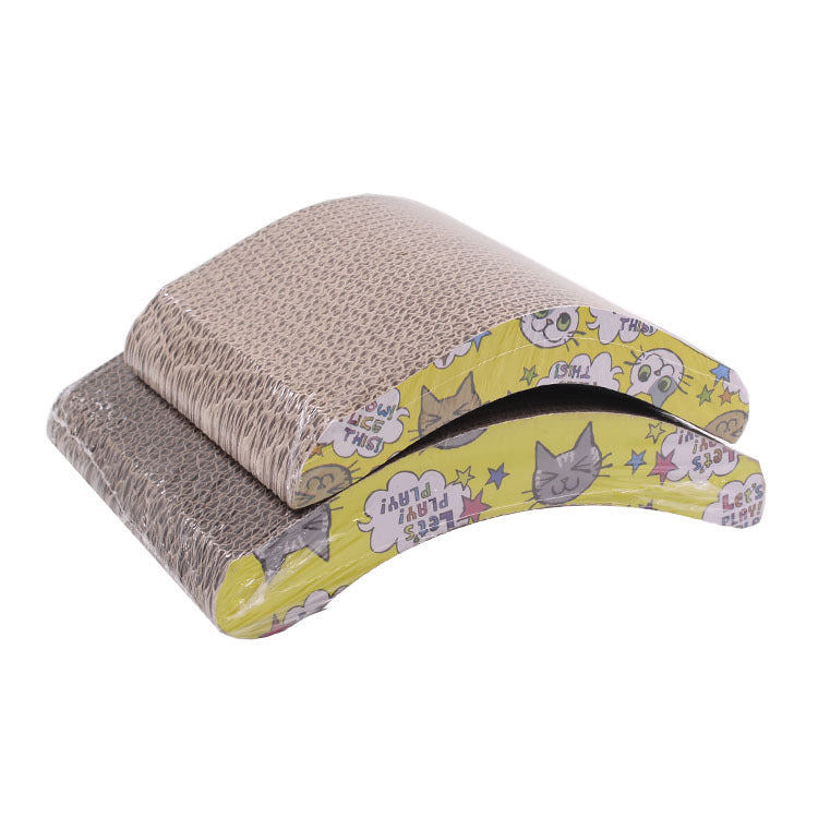 KFX-3042877 S-Shaped Cat Scratcher and Lounger with Catnip - Durable Corrugated Paper Mat for Healthy Claw Maintenance and Stress Relief