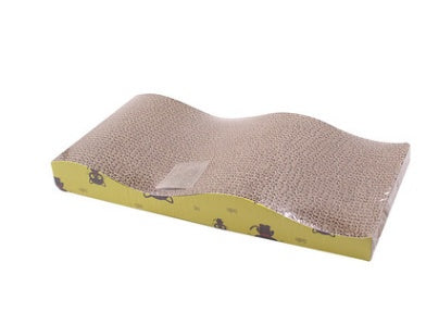 KFX-3042877 S-Shaped Cat Scratcher and Lounger with Catnip - Durable Corrugated Paper Mat for Healthy Claw Maintenance and Stress Relief