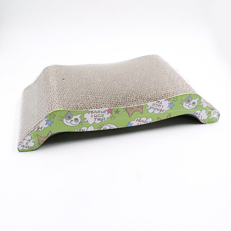 KFX-3042877 S-Shaped Cat Scratcher and Lounger with Catnip - Durable Corrugated Paper Mat for Healthy Claw Maintenance and Stress Relief