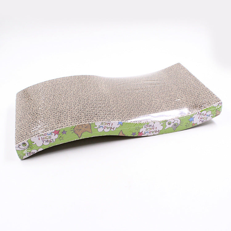 KFX-3042877 S-Shaped Cat Scratcher and Lounger with Catnip - Durable Corrugated Paper Mat for Healthy Claw Maintenance and Stress Relief