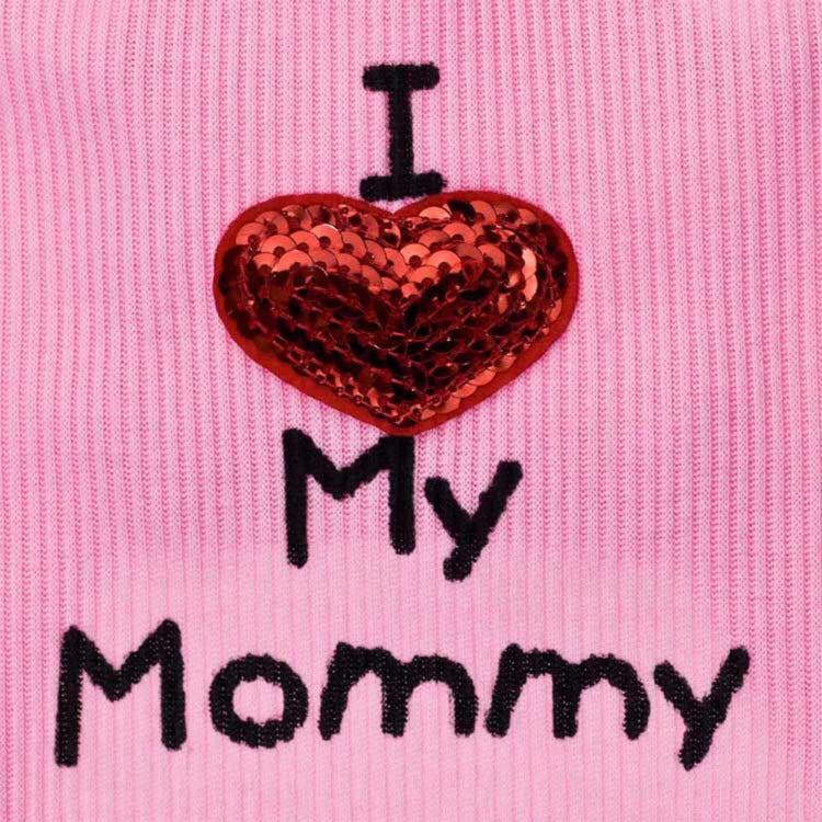 KFX-3043261 I Love Mom Pure Cotton Dog Vest in Black, White, and Pink - Sizes XXS to L