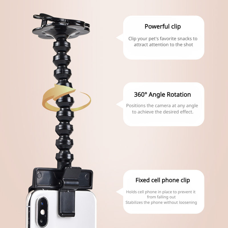 KFX-3044157 Pet Photo Clip for Easy Selfies with Dogs and Cats, Adjustable Camera Bracket for Pet Toys