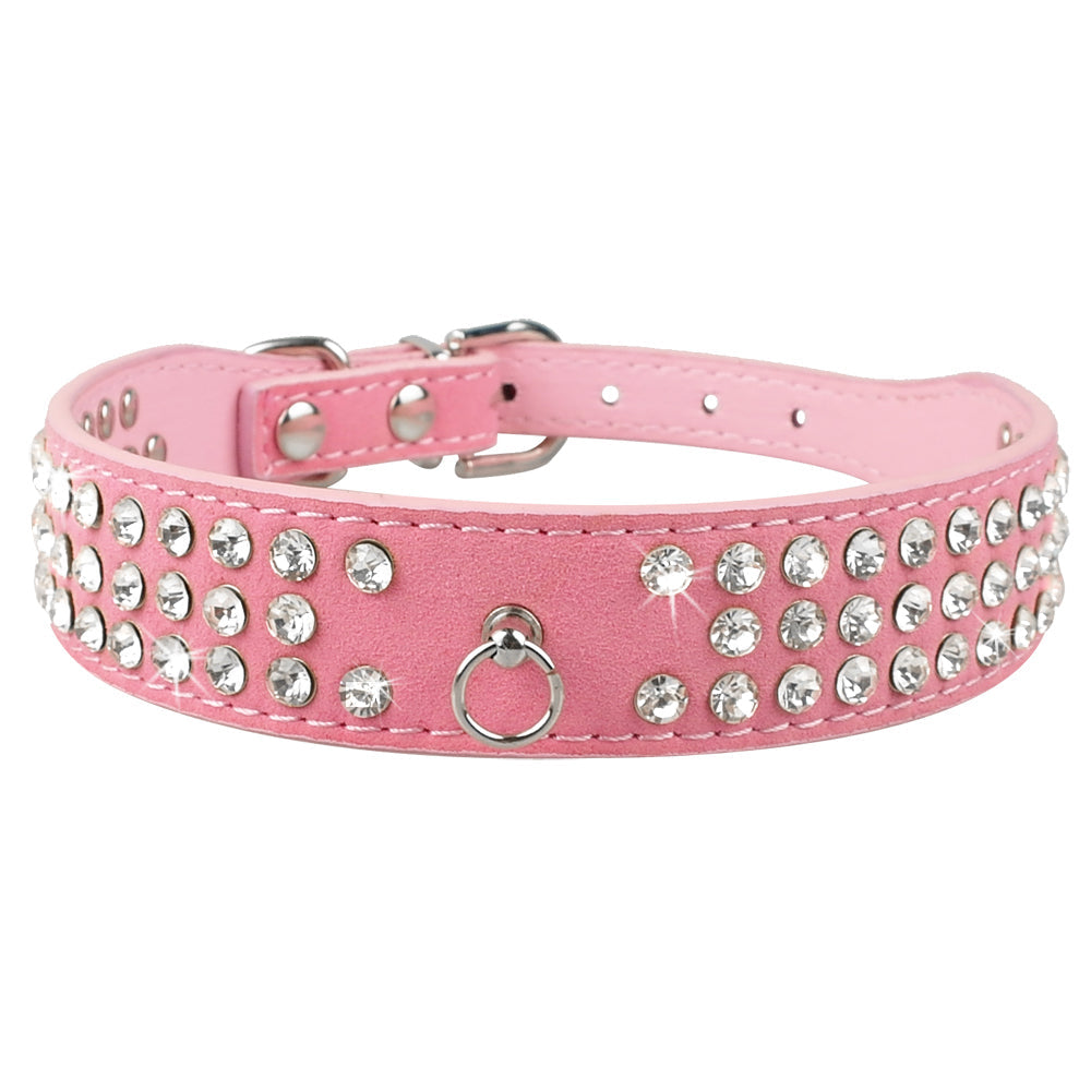KFX-3044669 Korean Velvet Pet Leash with Rhinestone Bow Tie Design for Small and Medium Pets
