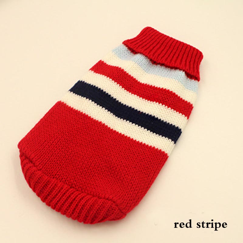 KFX-3045053 Cozy Wool Dog Sweater with Stripes and Deer Design - Multiple Sizes Available