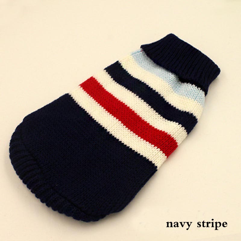 KFX-3045053 Cozy Wool Dog Sweater with Stripes and Deer Design - Multiple Sizes Available