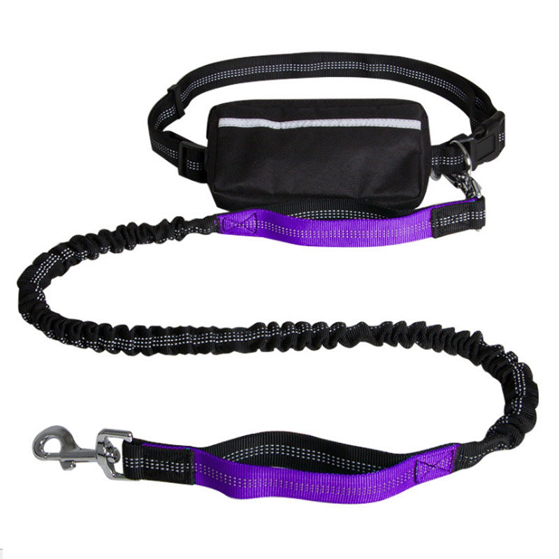 KFX-3046461 Retractable Hands-Free Dog Leash with Reflective Nylon and Waist Bag for Pet Walking