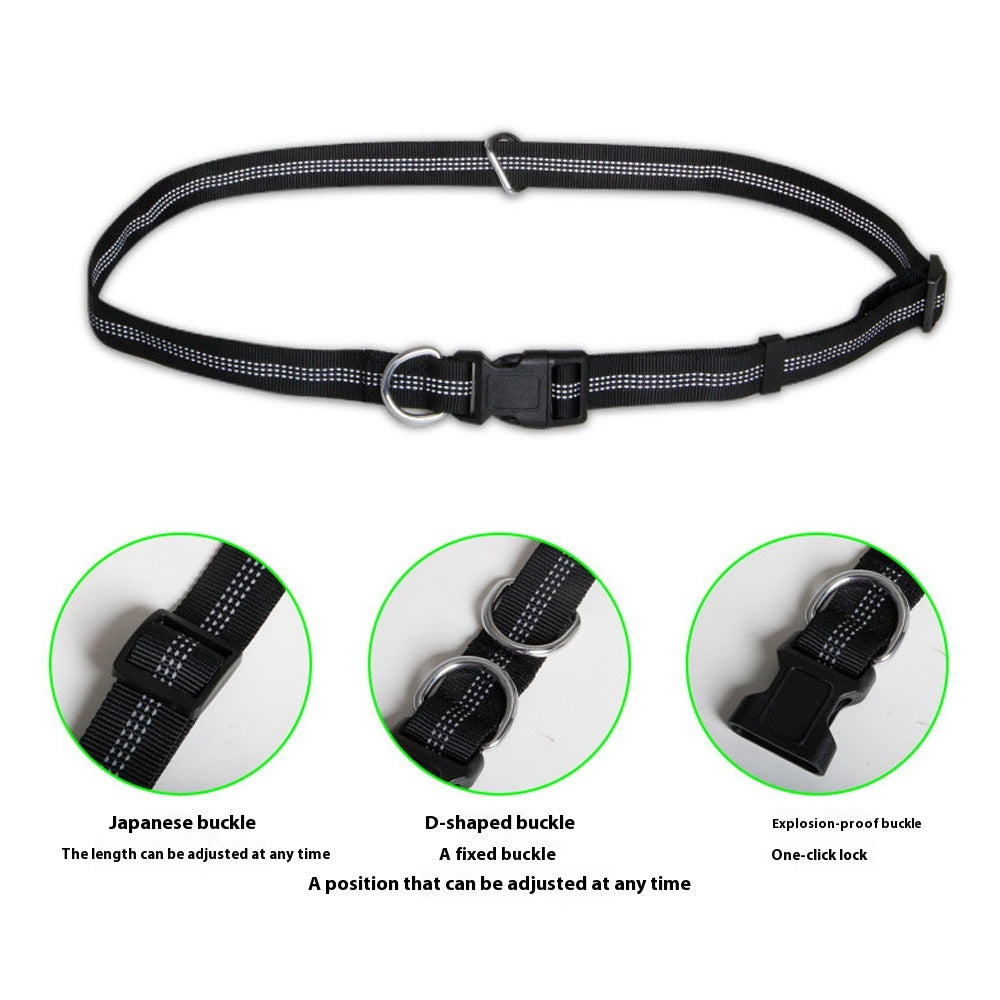 KFX-3046461 Retractable Hands-Free Dog Leash with Reflective Nylon and Waist Bag for Pet Walking
