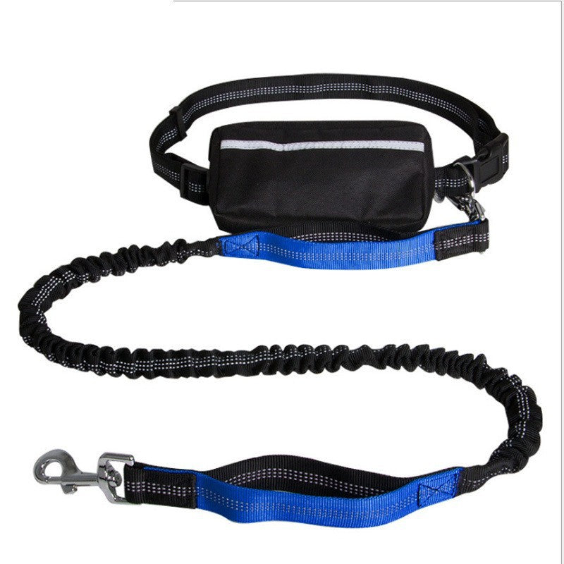 KFX-3046461 Retractable Hands-Free Dog Leash with Reflective Nylon and Waist Bag for Pet Walking