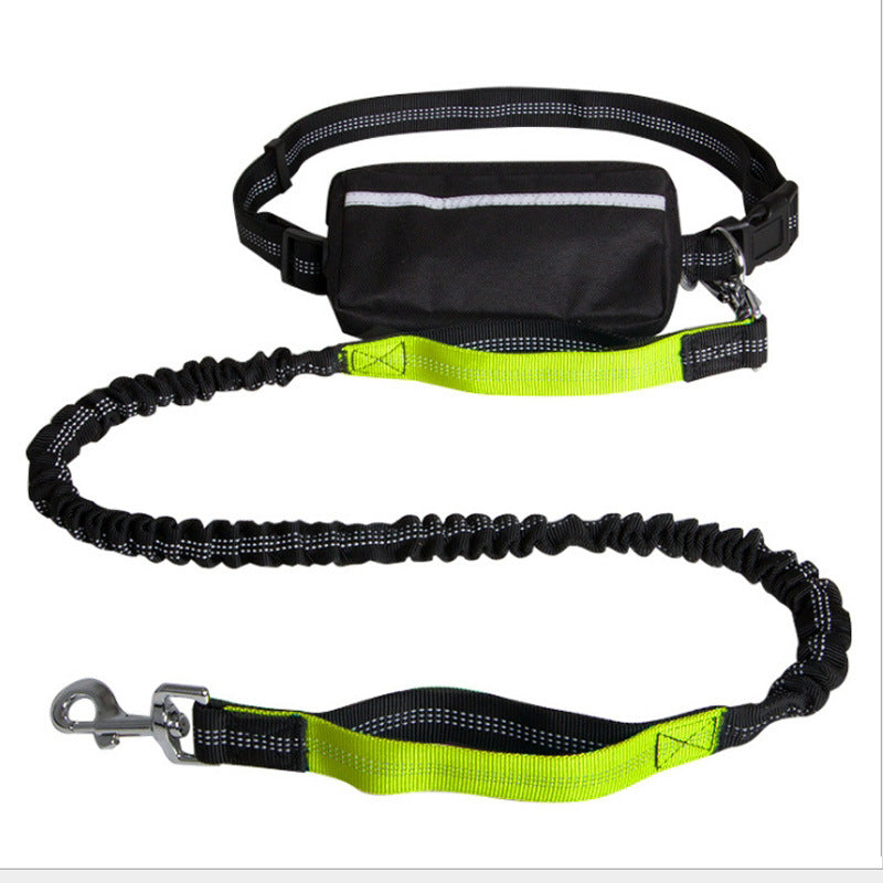 KFX-3046461 Retractable Hands-Free Dog Leash with Reflective Nylon and Waist Bag for Pet Walking