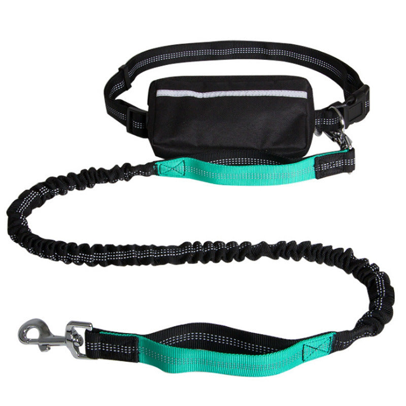 KFX-3046461 Retractable Hands-Free Dog Leash with Reflective Nylon and Waist Bag for Pet Walking