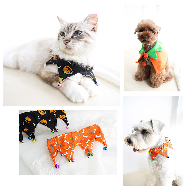 KFX-3046845 Halloween Pet Costume with Pumpkin Cloak and Bat Wings
