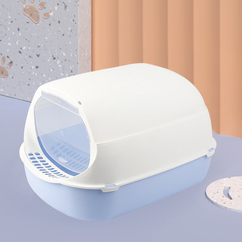 KFX-3048253 Fully Enclosed Foldable Splash-proof Cat Toilet in Various Colors