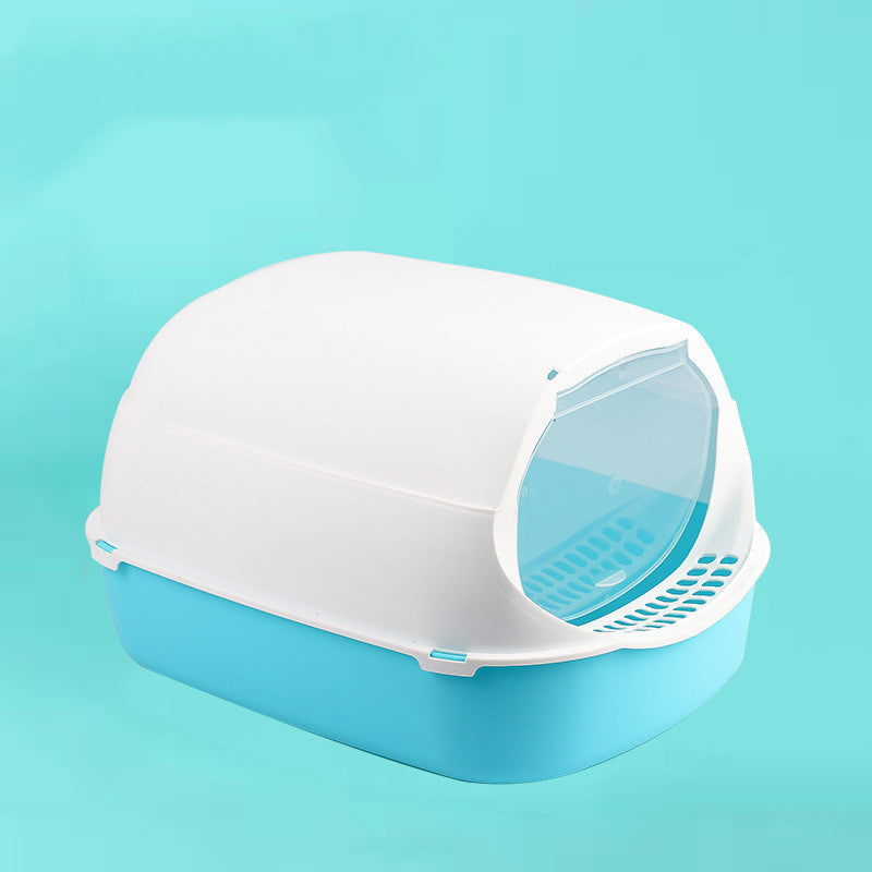 KFX-3048253 Fully Enclosed Foldable Splash-proof Cat Toilet in Various Colors