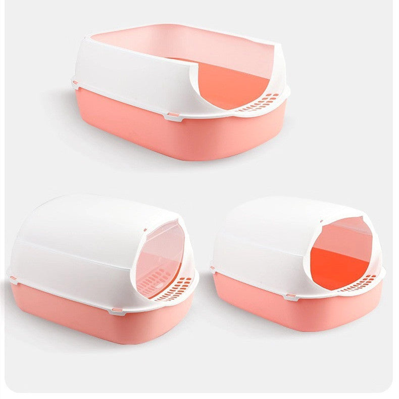 KFX-3048253 Fully Enclosed Foldable Splash-proof Cat Toilet in Various Colors