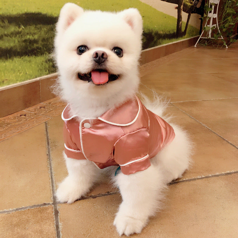 KFX-3049277 Silk Bathrobe Pajamas for Pets – Comfortable Polyester Cotton Robe in Sizes XS to XXL