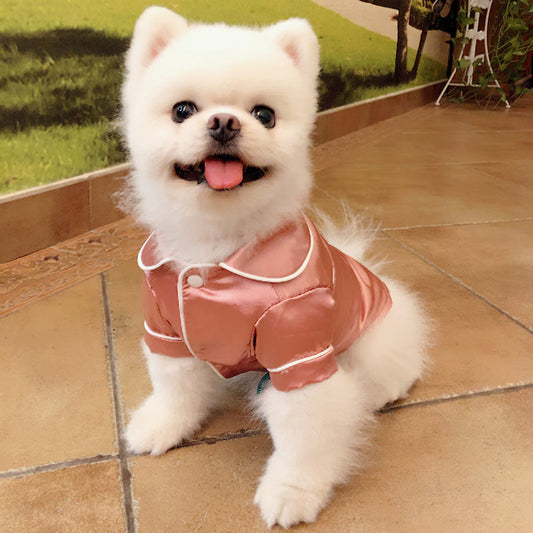 KFX-3049277 Silk Bathrobe Pajamas for Pets – Comfortable Polyester Cotton Robe in Sizes XS to XXL