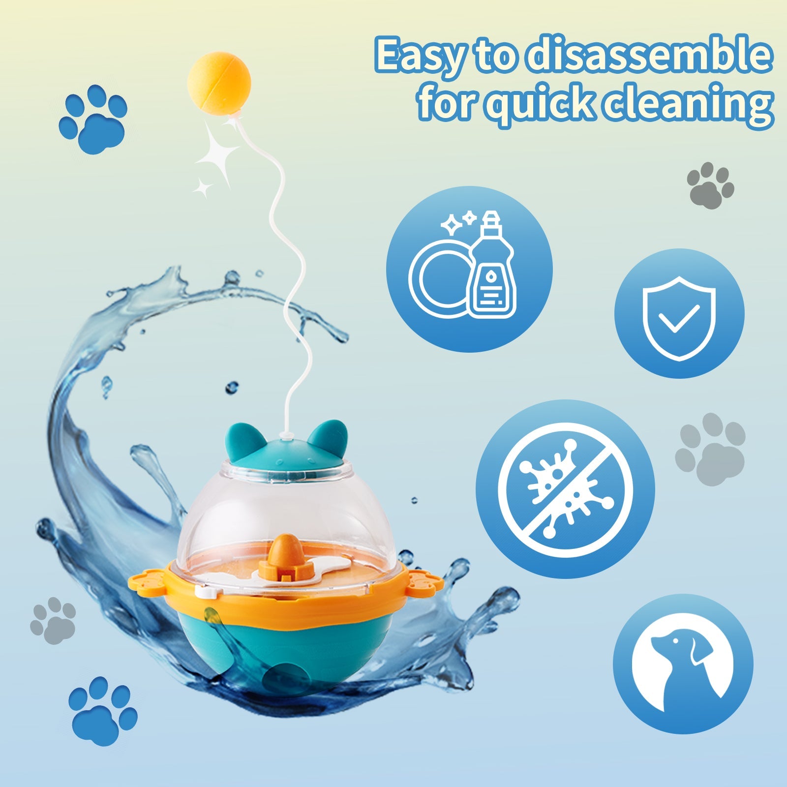 KFX-3049917 Interactive Food Dispensing Tumbler Toy for Dogs and Cats, IQ-Boosting Slow Feeder Treat Ball