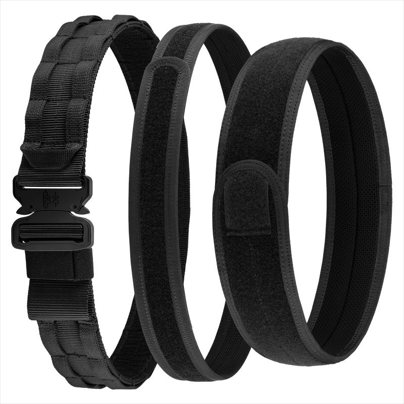 KFX-3050429 Tactical Nylon Magic Tape Belt – Camouflage, Brown & Black Options, Adjustable Inner Outer Fit