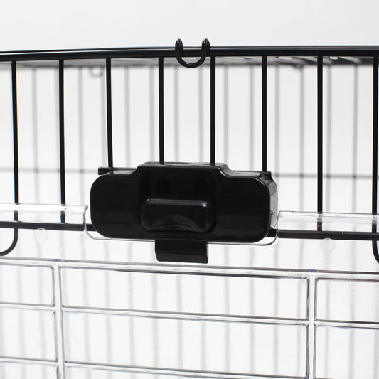 KFX-3052093 2-Level Small Animal Cage with Wheels, Removable Tray, Platform and Ramp for Rabbits, Chinchillas, and Ferrets - Black
