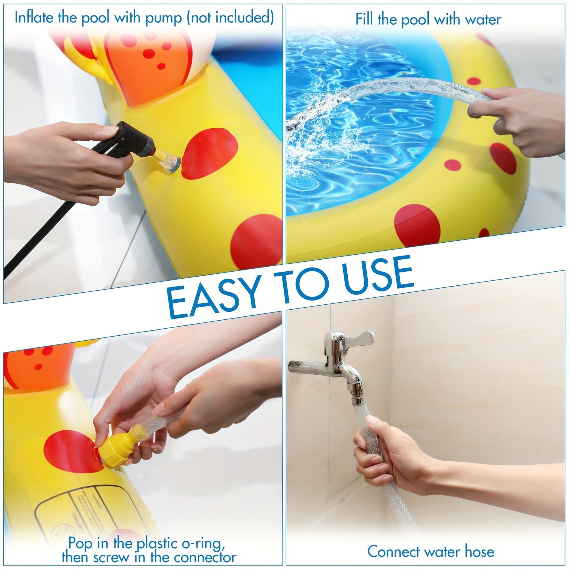 KFX-3055677 Dinosaur-Themed Water Spray Play Mat for Kids and Pets, 170x105x65cm