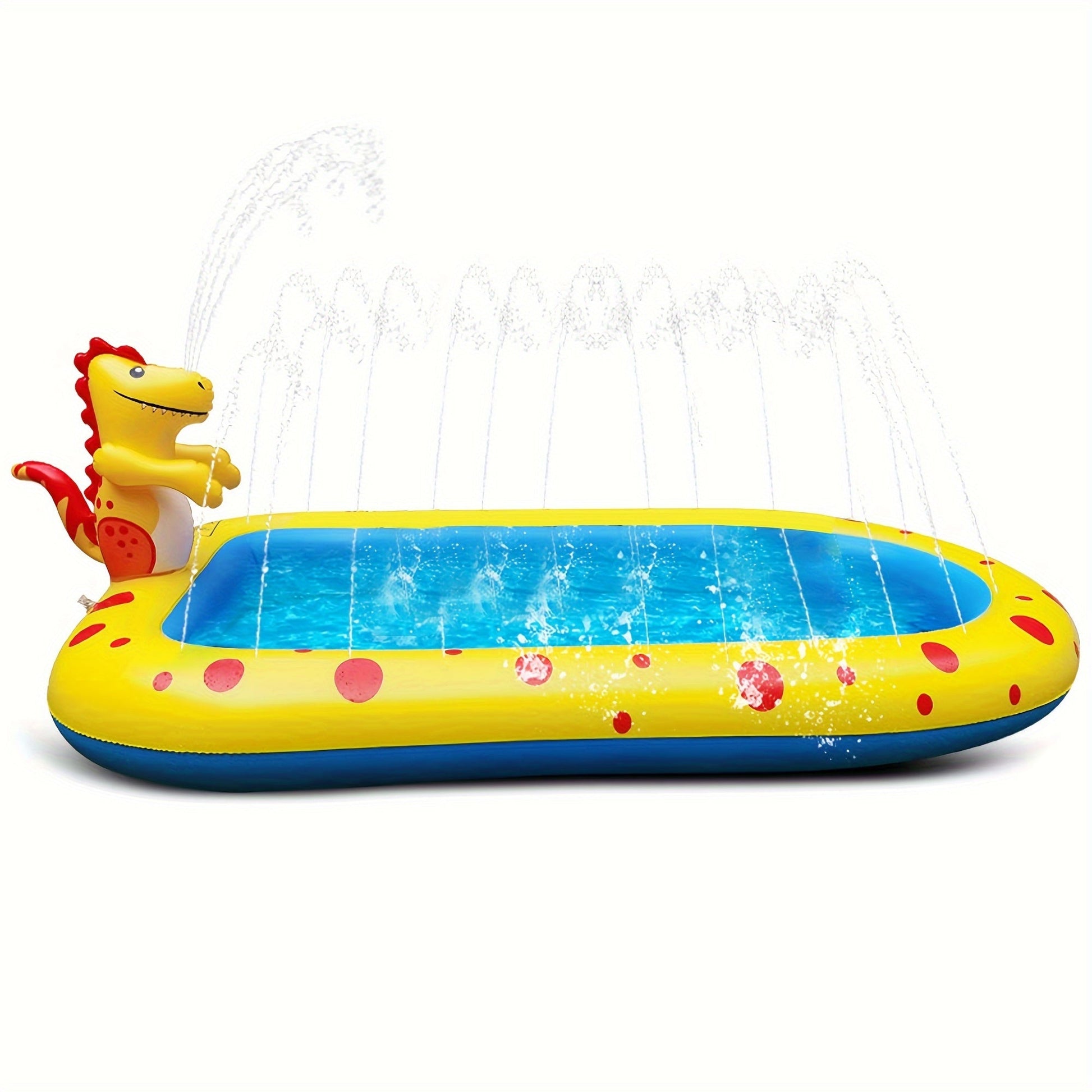 KFX-3055677 Dinosaur-Themed Water Spray Play Mat for Kids and Pets, 170x105x65cm