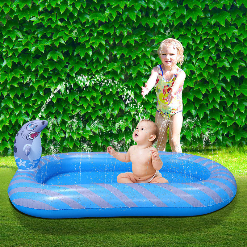 KFX-3055677 Dinosaur-Themed Water Spray Play Mat for Kids and Pets, 170x105x65cm
