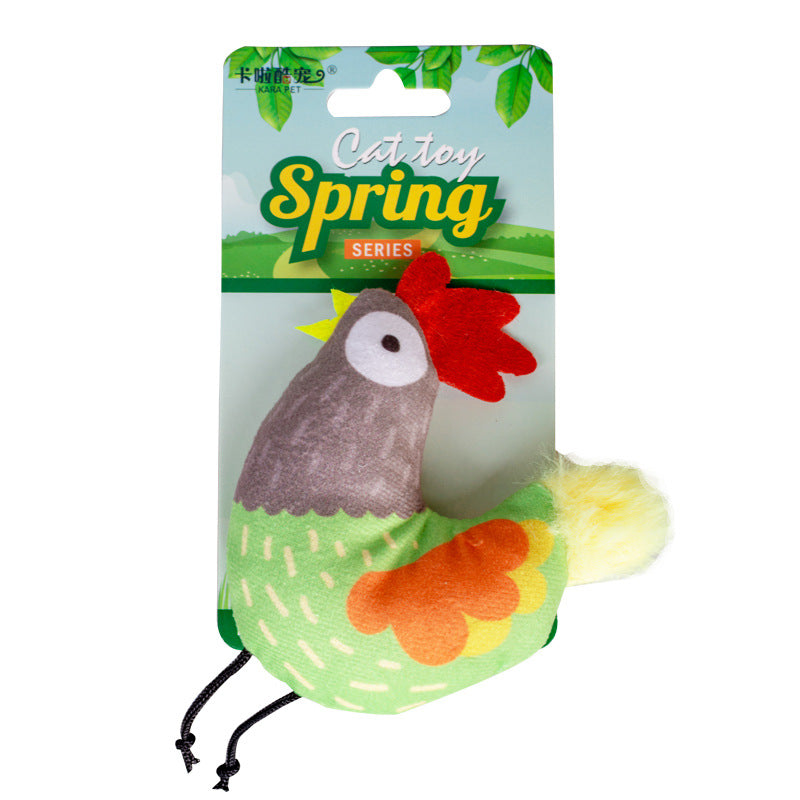 KFX-3056829 Cat Plush Chew Toy - Mint Scented with Insect, Mushroom, and Flower Designs