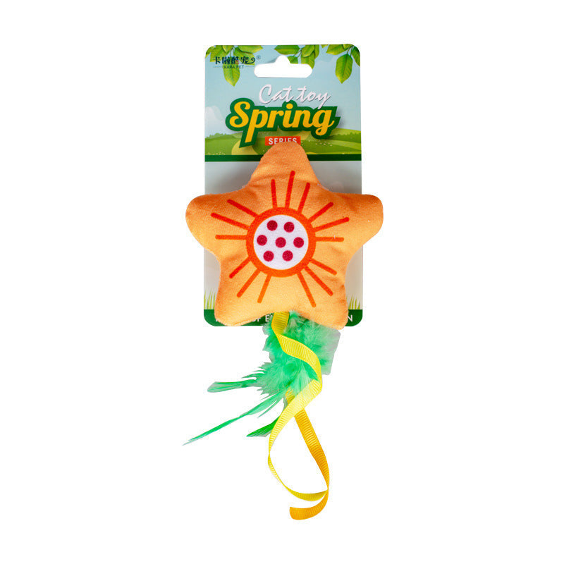 KFX-3056829 Cat Plush Chew Toy - Mint Scented with Insect, Mushroom, and Flower Designs