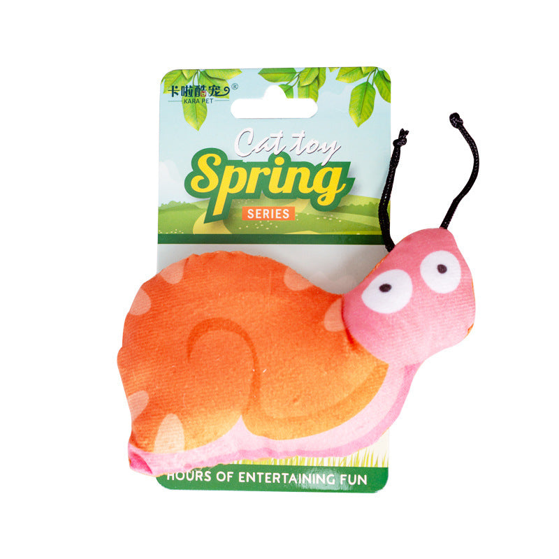 KFX-3056829 Cat Plush Chew Toy - Mint Scented with Insect, Mushroom, and Flower Designs