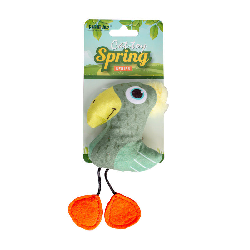 KFX-3056829 Cat Plush Chew Toy - Mint Scented with Insect, Mushroom, and Flower Designs
