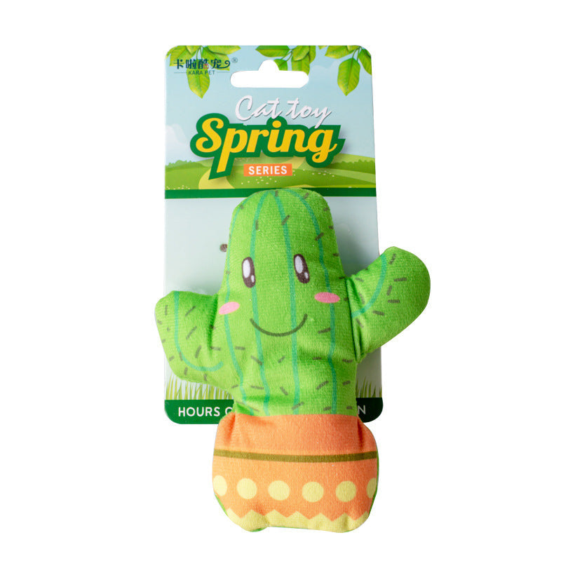KFX-3056829 Cat Plush Chew Toy - Mint Scented with Insect, Mushroom, and Flower Designs