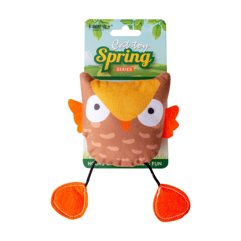 KFX-3056829 Cat Plush Chew Toy - Mint Scented with Insect, Mushroom, and Flower Designs