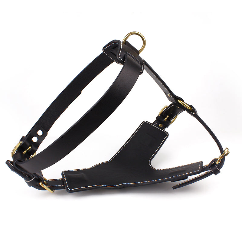 KFX-3057469 Cowhide Pet Chest and Back Harness for Medium to Large Dogs, Sizes M and L Available