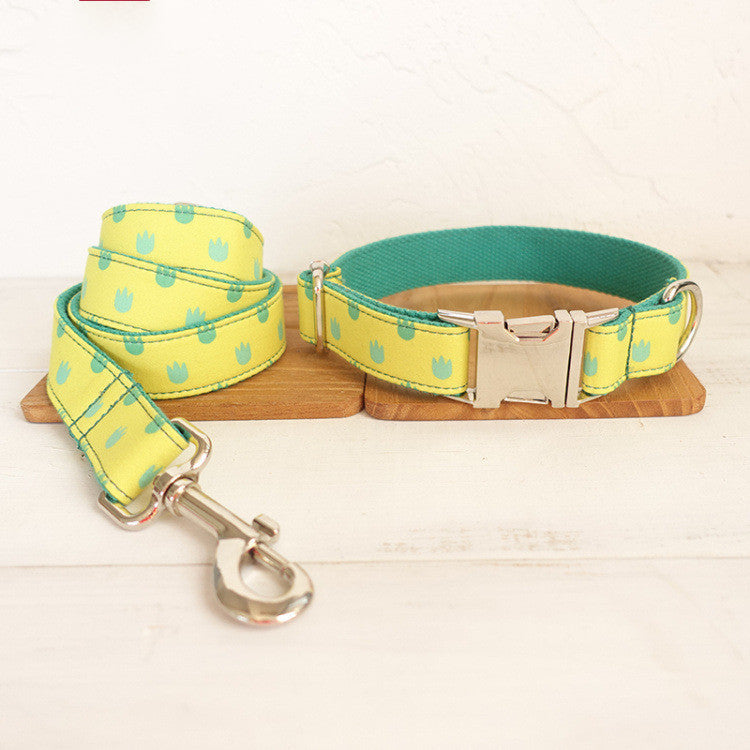 KFX-3057981 Adjustable Dog Collar and Leash Set with Cute Paw Pattern for Small to Large Dogs - Dragon Claw Design