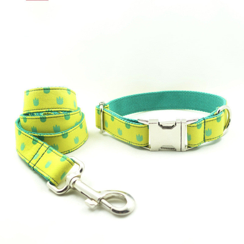 KFX-3057981 Adjustable Dog Collar and Leash Set with Cute Paw Pattern for Small to Large Dogs - Dragon Claw Design