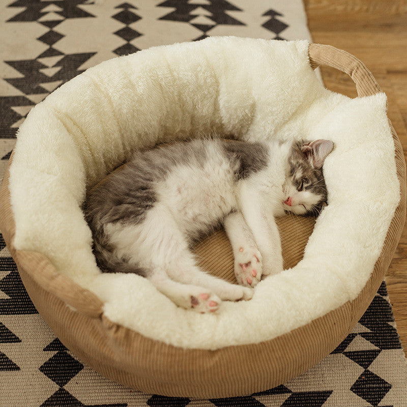 KFX-3058237 Soft Suede Cat Sleeping Pad for Small and Medium Pets, Cozy Velvet with PP Cotton Filling, Two Sizes Available
